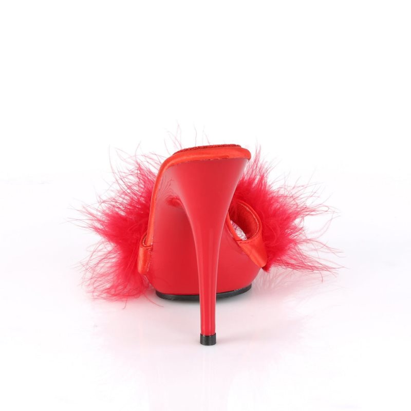 Pleaser Poise-501F Women's Platform Slides Red | NZ LSUWPO