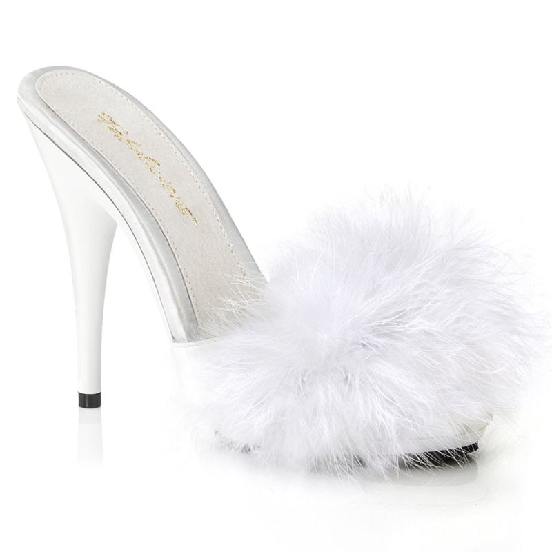 Pleaser Poise-501F Women\'s Platform Slides White | NZ VSGILT