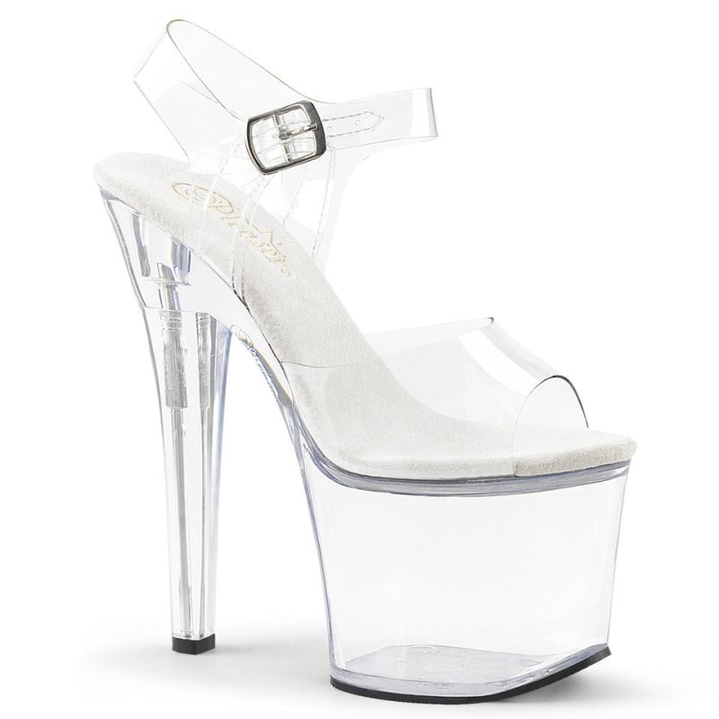 Pleaser Radiant-708 Women\'s Platform Heels Sandals Clear | NZ SWZBQX