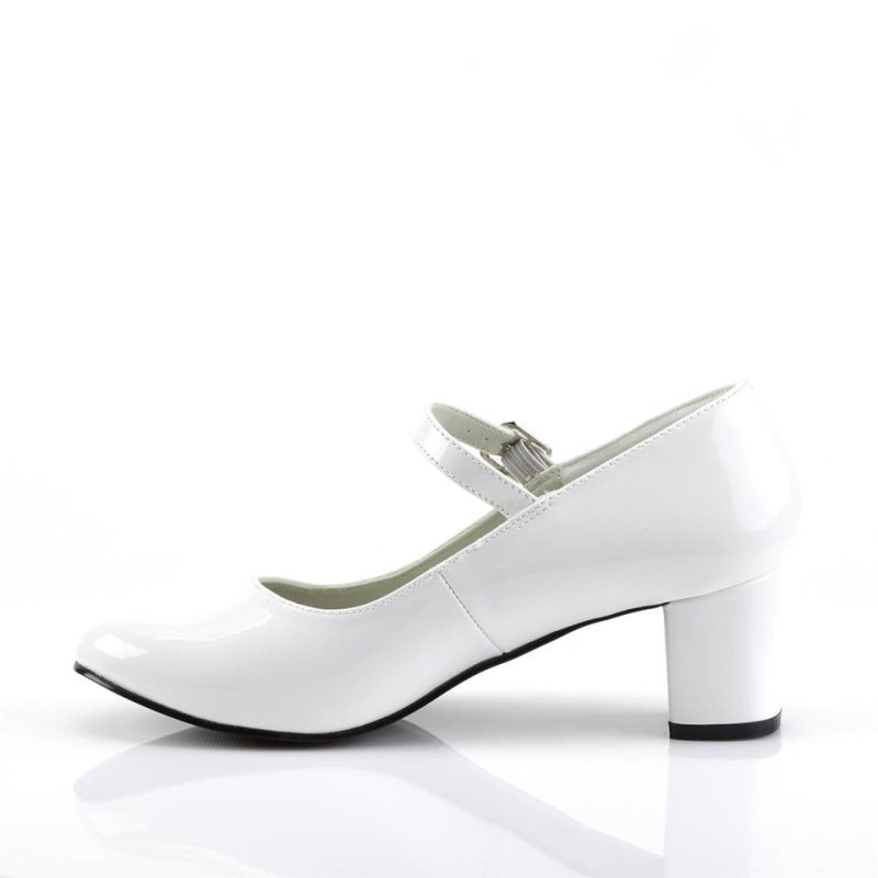 Pleaser Schoolgirl-50 Women's Pumps White | NZ CBRUIZ