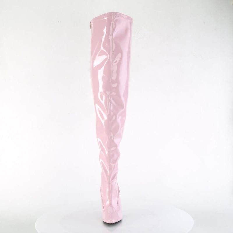 Pleaser Seduce-3000WC Women's Thigh High Boots Pink | NZ CTGSPN