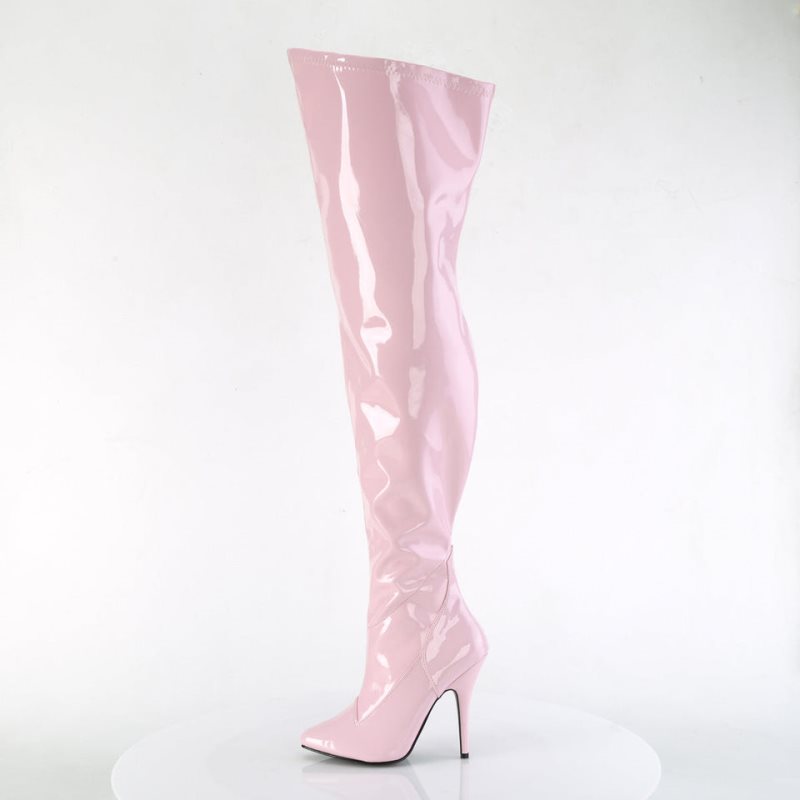 Pleaser Seduce-3000WC Women's Thigh High Boots Pink | NZ CTGSPN