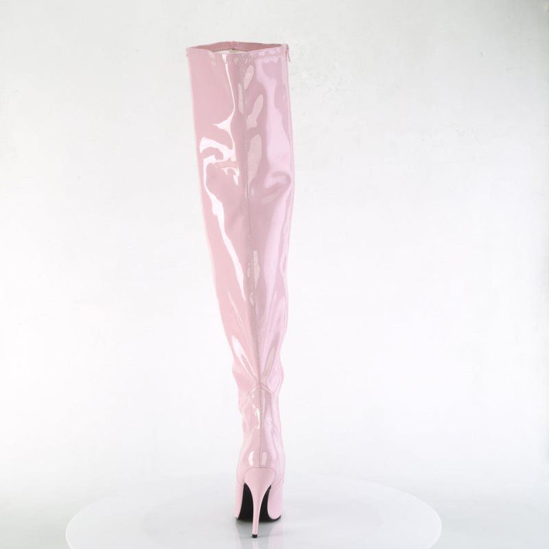 Pleaser Seduce-3000WC Women's Thigh High Boots Pink | NZ CTGSPN