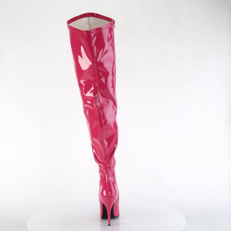 Pleaser Seduce-3000WC Women's Thigh High Boots Pink | NZ GMPXTF