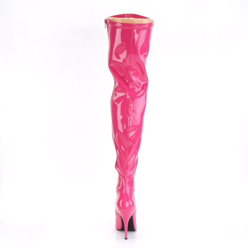 Pleaser Seduce-3000 Women's Thigh High Boots Pink | NZ DEILWN