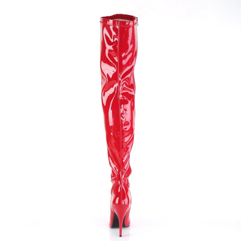 Pleaser Seduce-3000 Women's Thigh High Boots Red | NZ WCEIKA