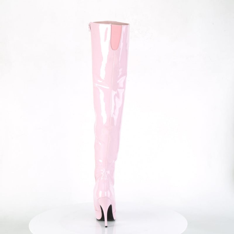 Pleaser Seduce-3010 Women's Thigh High Boots Pink | NZ YPMVJQ