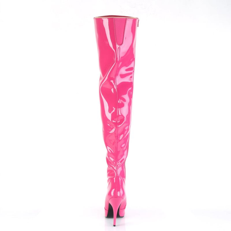 Pleaser Seduce-3010 Women's Thigh High Boots Pink | NZ GLWCAR