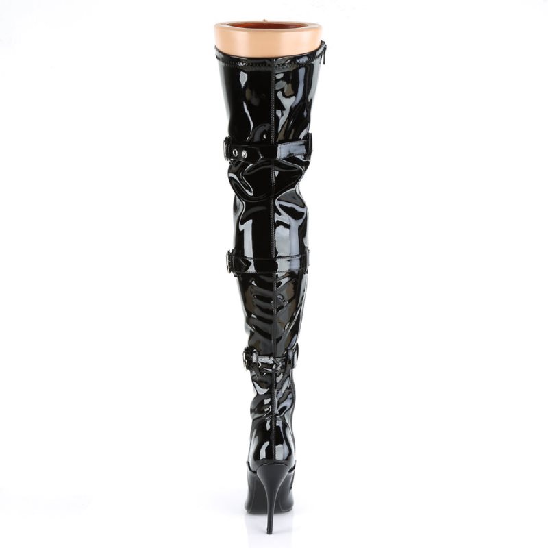 Pleaser Seduce-3028 Women's Thigh High Boots Black | NZ NAFZHS