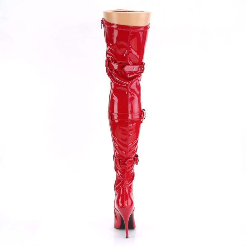 Pleaser Seduce-3028 Women's Thigh High Boots Red | NZ XOPIKJ