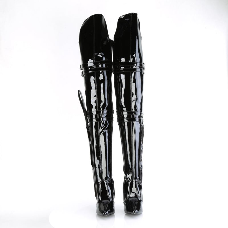 Pleaser Seduce-3080 Women's Thigh High Boots Black | NZ RHEAJM