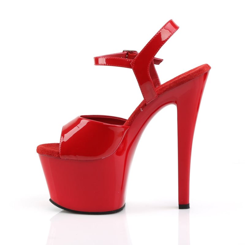 Pleaser Sky-309 Women's Platform Heels Sandals Red | NZ MKHPJC