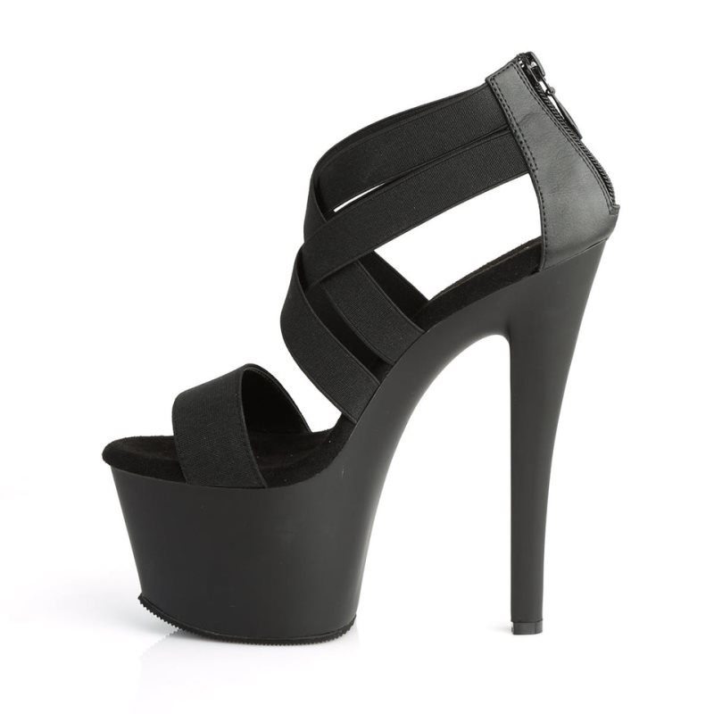 Pleaser Sky-369 Women's Platform Heels Sandals Black | NZ FBPGVK