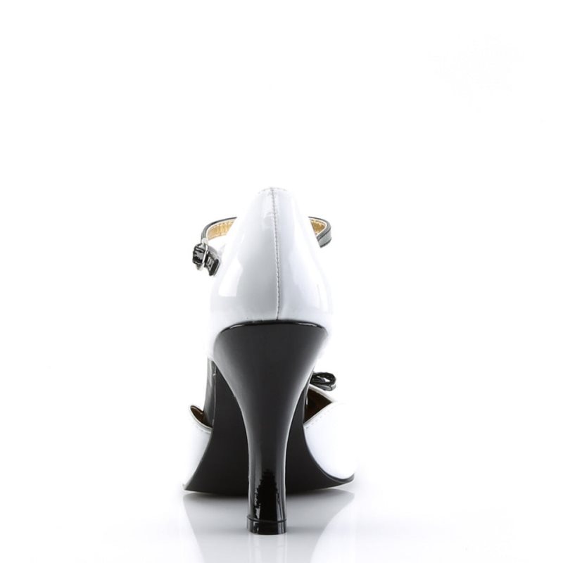 Pleaser Smitten-10 Women's Pumps White / Black | NZ PQWMLR