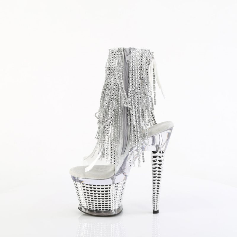 Pleaser Spectator-1017RSF Women's Heels Boots Silver / Clear | NZ DFPJTH