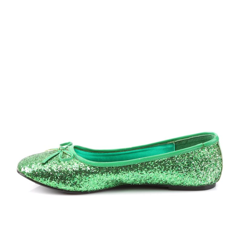 Pleaser Star-16G Women's Ballet Flats Green | NZ HYOMDA