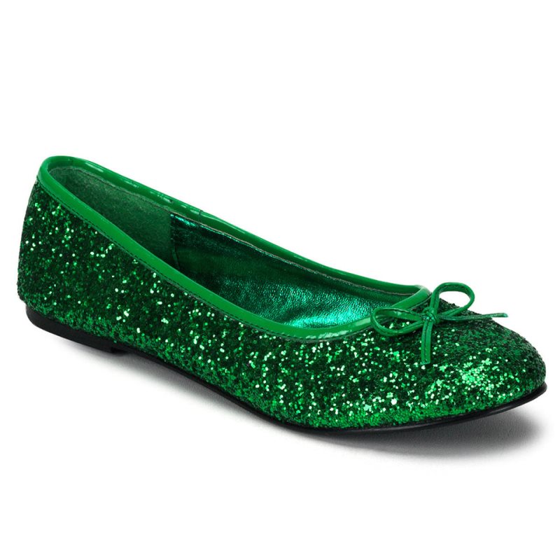 Pleaser Star-16G Women\'s Ballet Flats Green | NZ HYOMDA