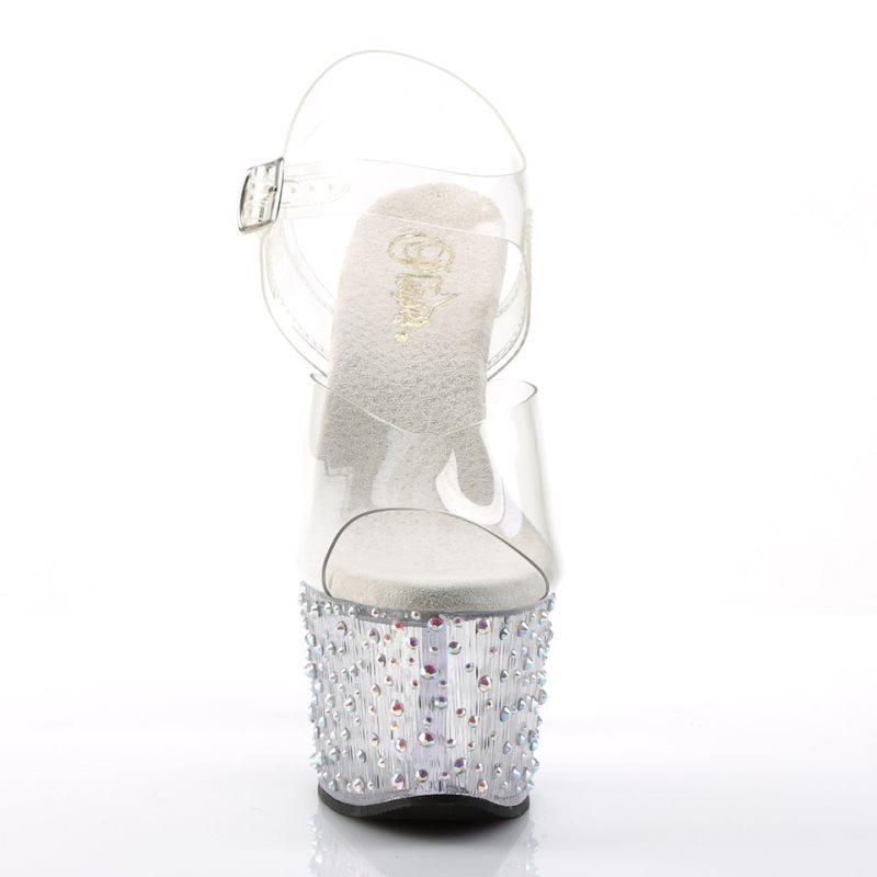 Pleaser Stardance-708 Rhinestones Women's Platform Heels Sandals Multicolor | NZ VXRTPJ