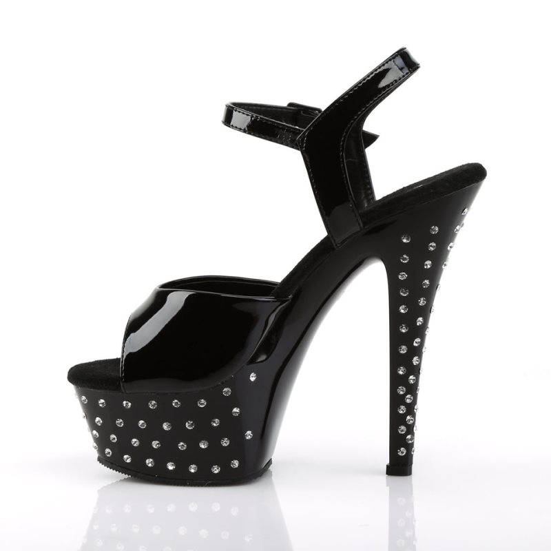 Pleaser Stardust-609 Women's Platform Heels Sandals Black | NZ VSPGLN