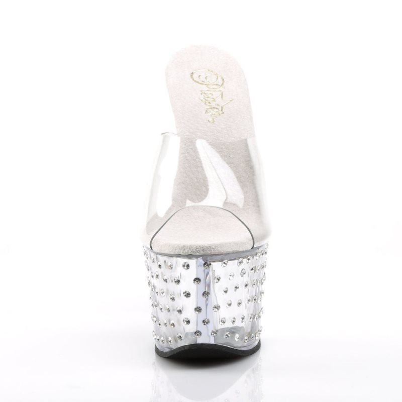 Pleaser Stardust-701 Women's Platform Slides Clear | NZ FQAHBX