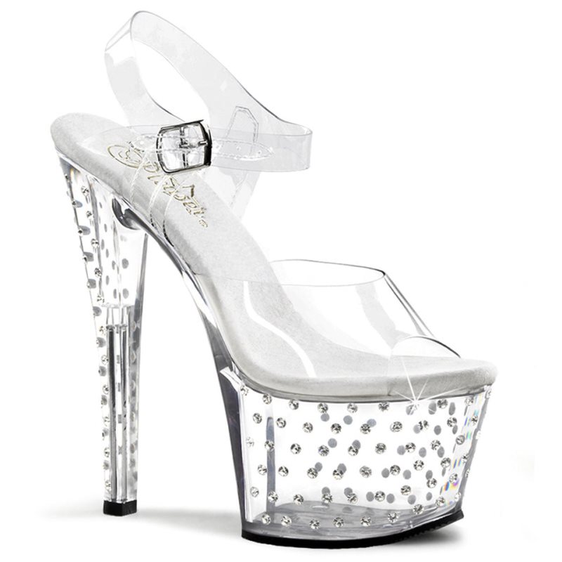 Pleaser Stardust-708 Women\'s Platform Heels Sandals Clear | NZ VZWJPU