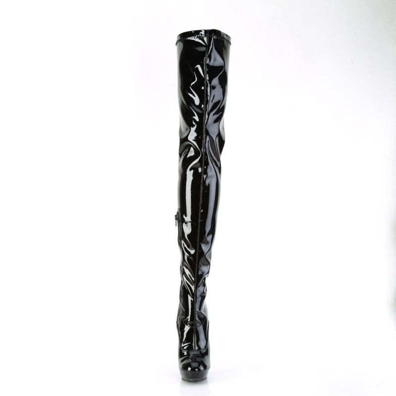 Pleaser Sultry-4000 Women's Thigh High Boots Black | NZ TPLGUV