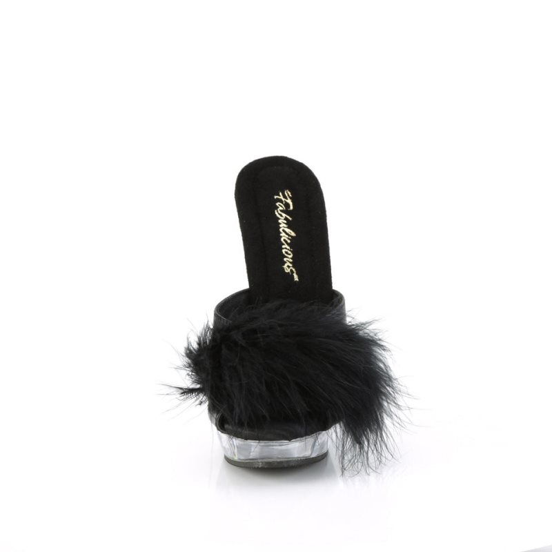 Pleaser Sultry-601F Women's Platform Slides Black / Clear | NZ ROTKUL