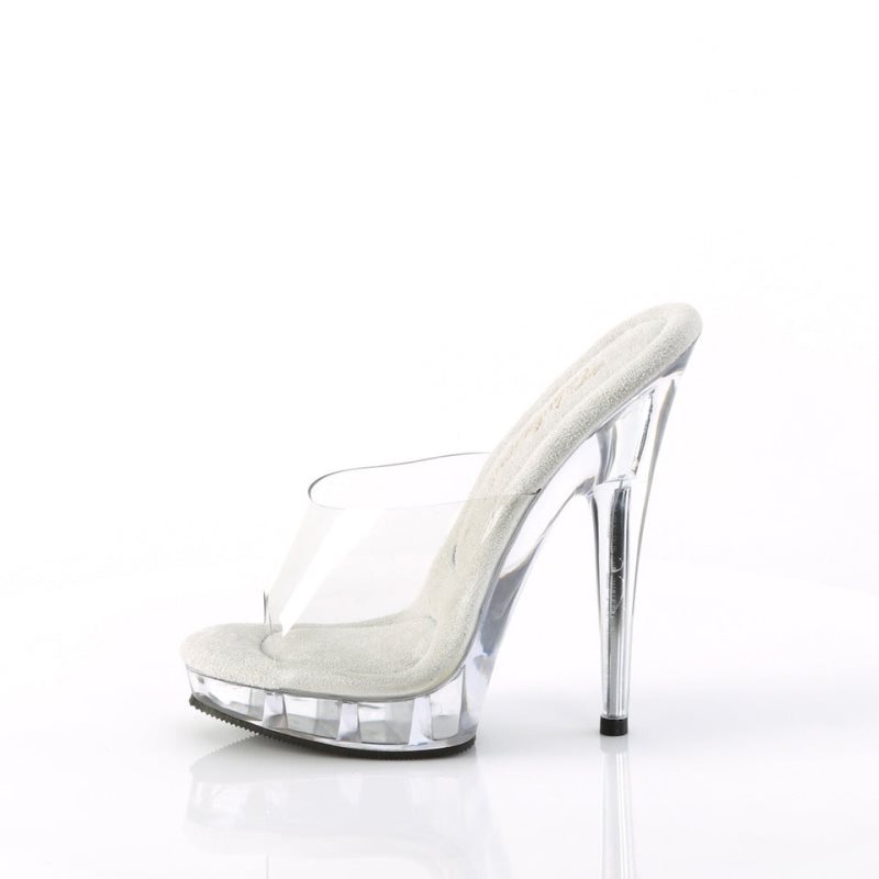 Pleaser Sultry-601 Women's Platform Slides Clear | NZ MRFCJP