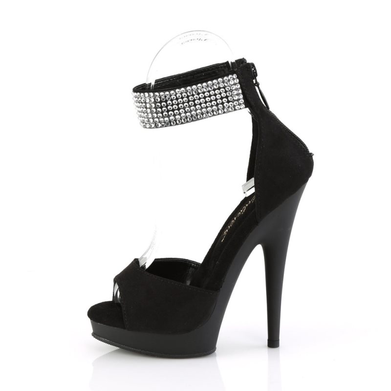 Pleaser Sultry-625 Suede Women's Platform Heels Sandals Black | NZ PRCHLG