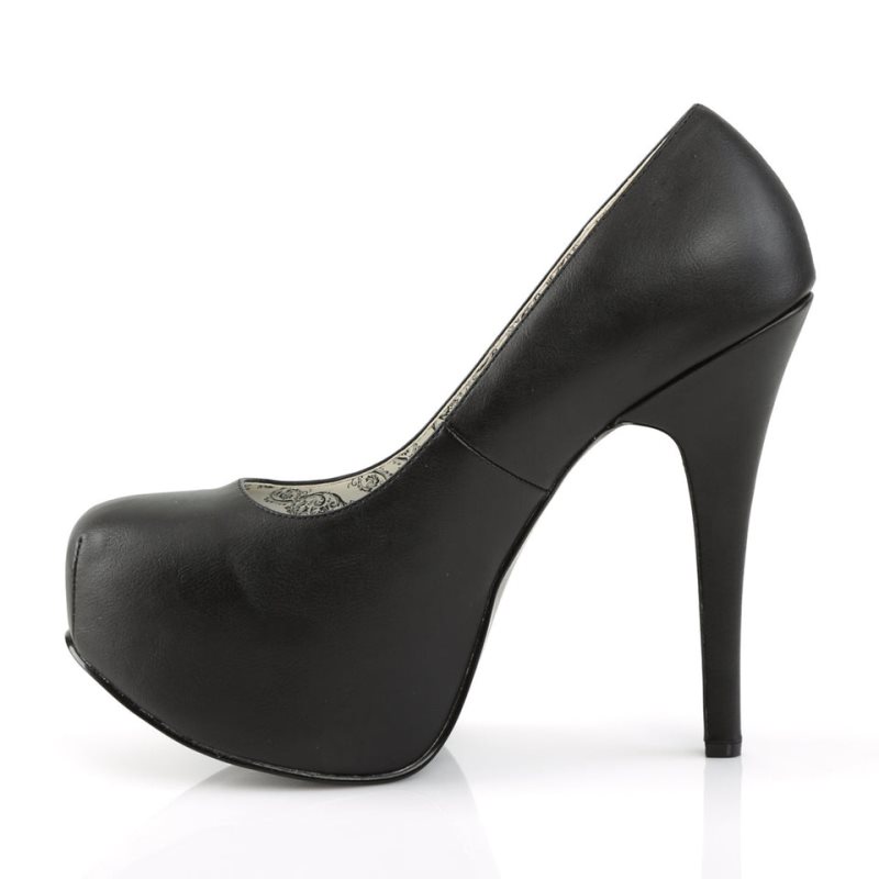 Pleaser Teeze-06W Vegan Leather Women's Pumps Black | NZ DAHNVK