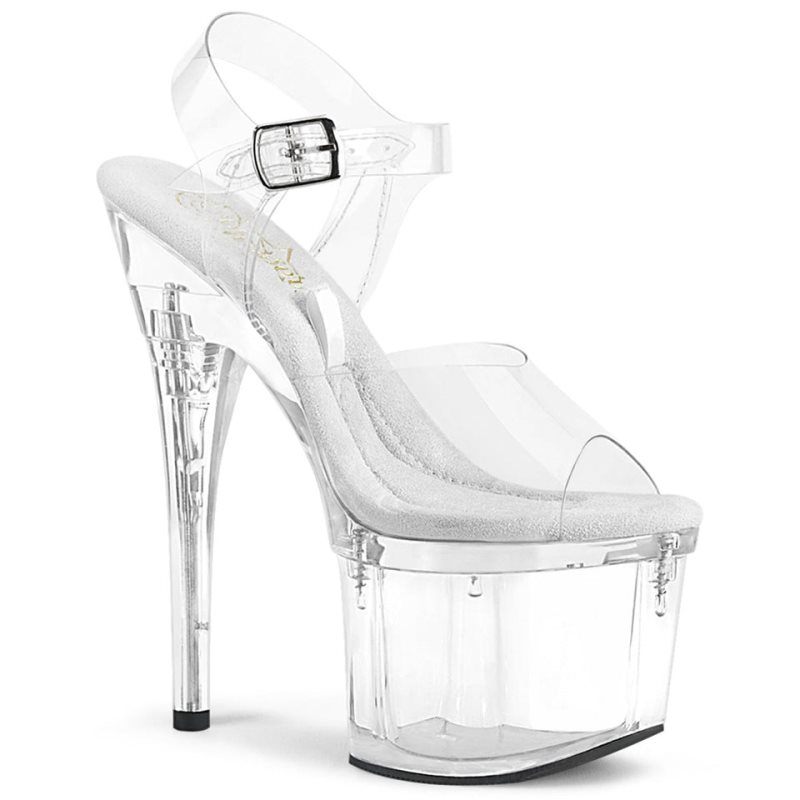 Pleaser Treasure-708EST Women\'s Platform Heels Sandals Clear | NZ IMZJVB