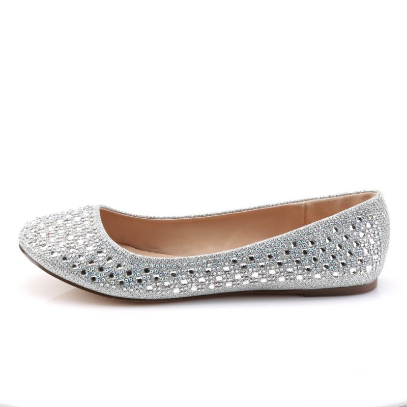 Pleaser Treat-06 Women's Ballet Flats Silver | NZ LMAGEB