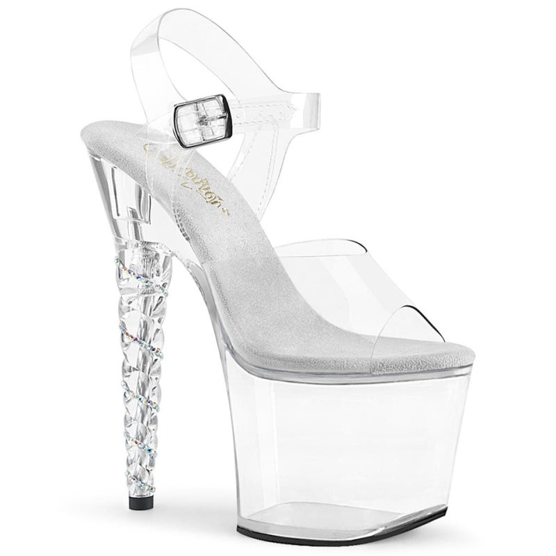 Pleaser Unicorn-708RSH Women\'s Platform Heels Sandals Clear | NZ OUMLVN