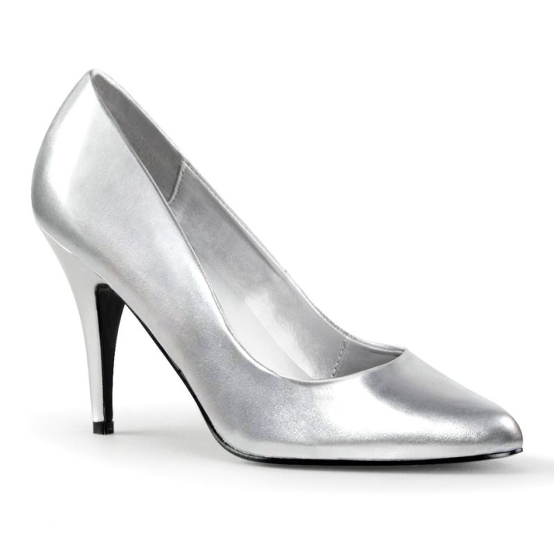 Pleaser Vanity-420 Vegan Leather Women\'s Pumps Silver | NZ FVONSX