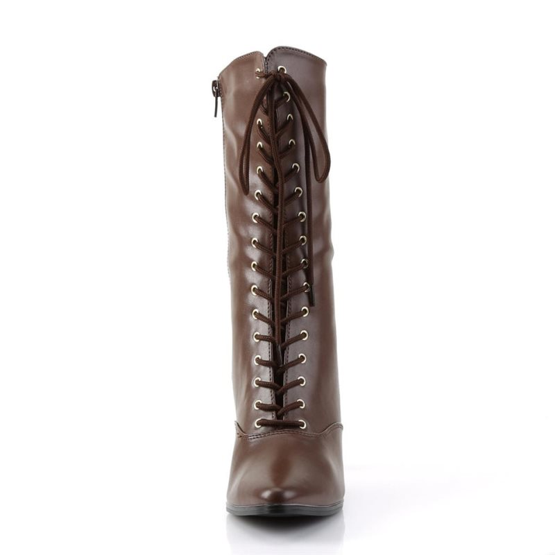 Pleaser Victorian-120 Women's Heels Boots Brown | NZ HEBLDM