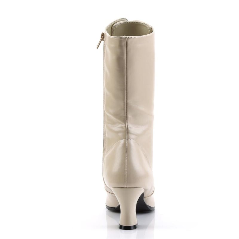 Pleaser Victorian-120 Women's Heels Boots Beige | NZ XDYQPF