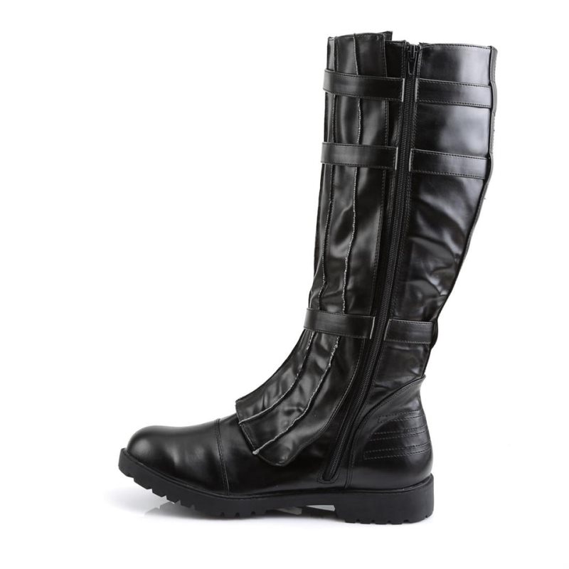 Pleaser Walker-130 Vegan Leather Men's Knee-high Boots Black | NZ YNKDSU