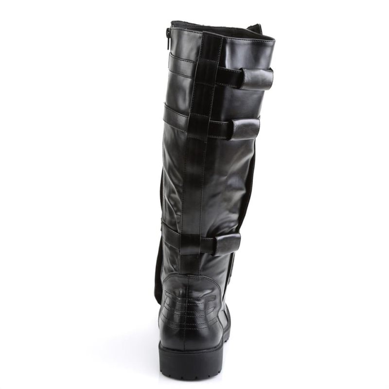 Pleaser Walker-130 Vegan Leather Men's Knee-high Boots Black | NZ YNKDSU