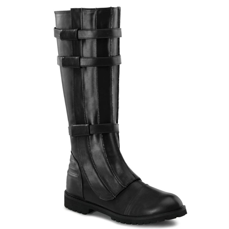 Pleaser Walker-130 Vegan Leather Men\'s Knee-high Boots Black | NZ YNKDSU