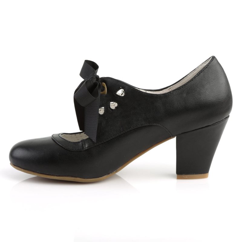 Pleaser Wiggle-32 Vegan Leather Women's Pumps Black | NZ MPJUBI