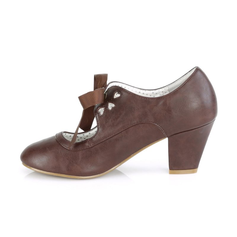 Pleaser Wiggle-32 Women's Pumps Brown | NZ HORFYK