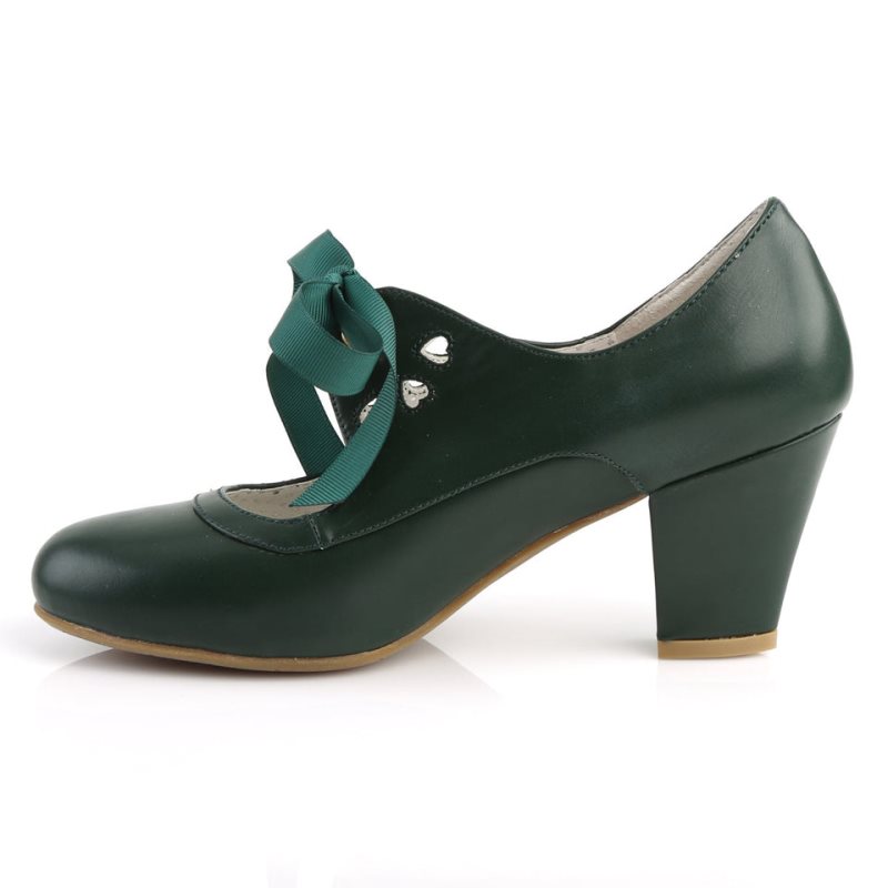 Pleaser Wiggle-32 Women's Pumps Green | NZ RQCLDV