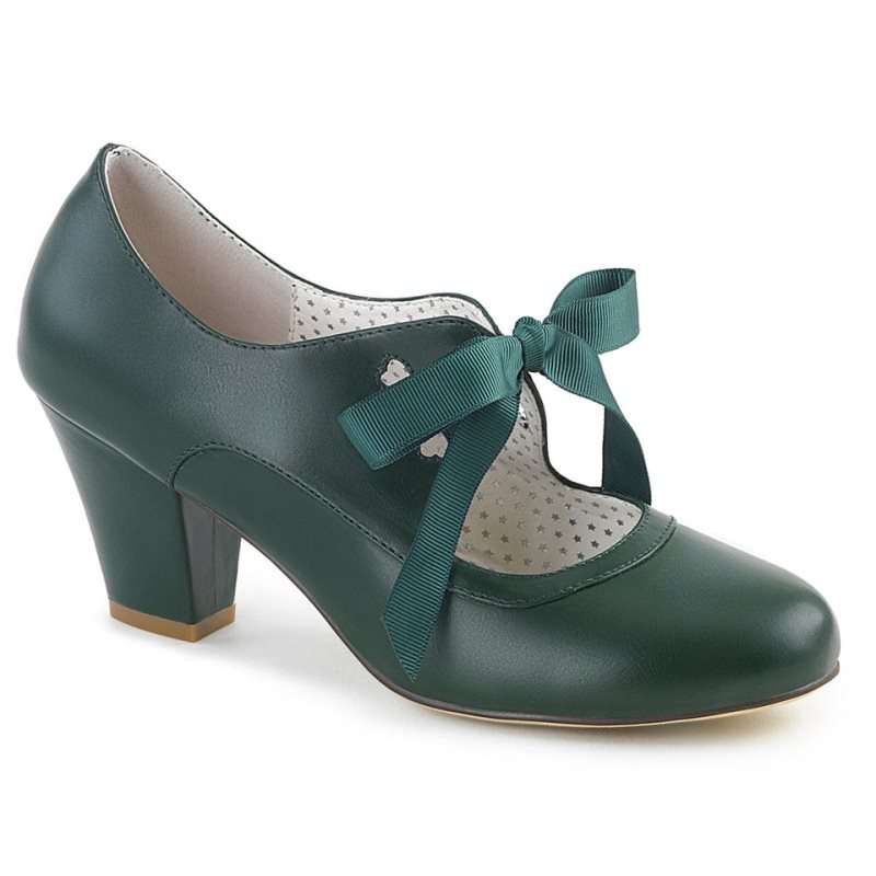 Pleaser Wiggle-32 Women\'s Pumps Green | NZ RQCLDV