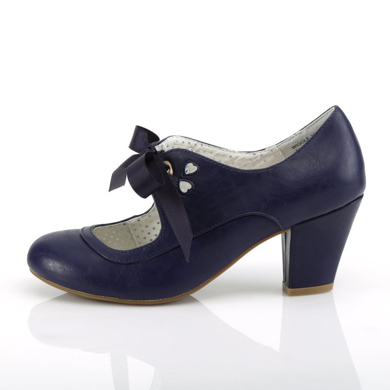 Pleaser Wiggle-32 Women's Pumps Navy | NZ XUAEQW