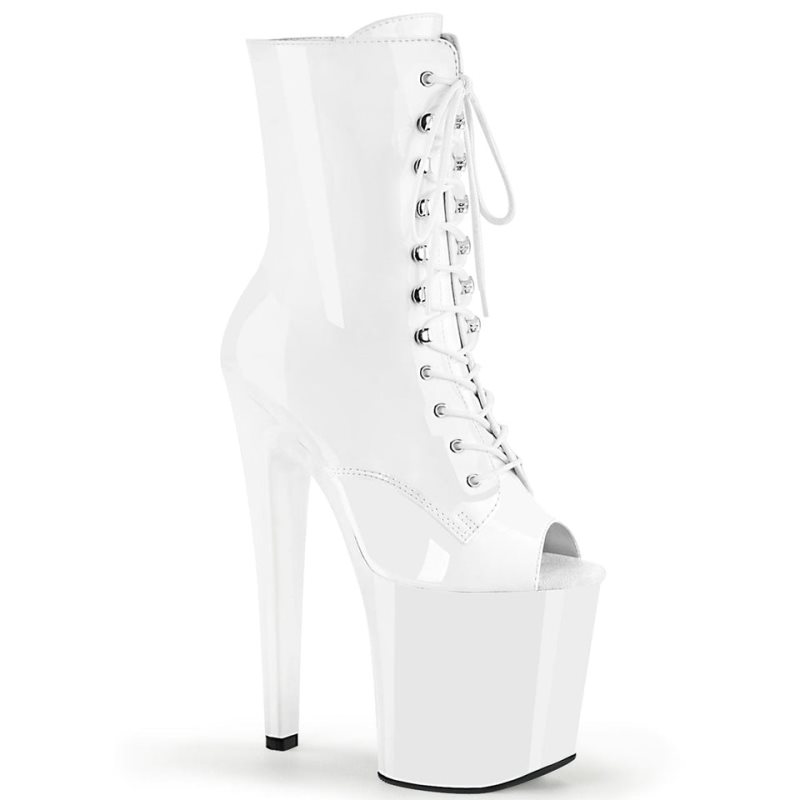 Pleaser Xtreme-1021 Women\'s Heels Boots White | NZ NKLWXZ