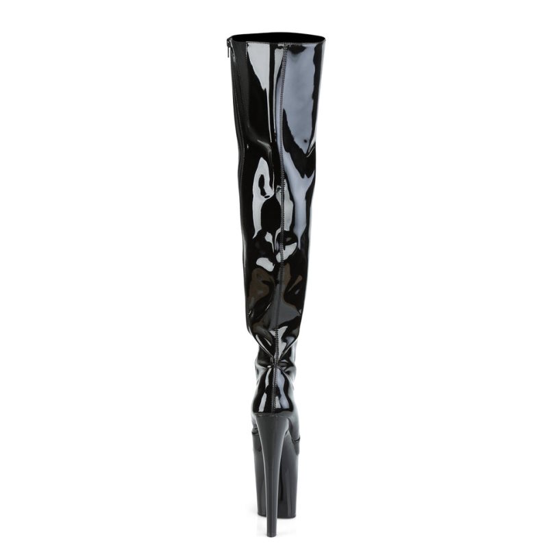 Pleaser Xtreme-3010 Women's Thigh High Boots Black | NZ GJZDXM