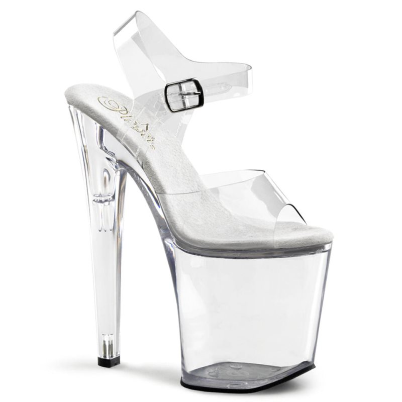 Pleaser Xtreme-808 Women\'s Platform Heels Sandals Clear | NZ ZFLTON