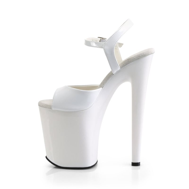 Pleaser Xtreme-809 Women's Platform Heels Sandals White | NZ PXZNMW